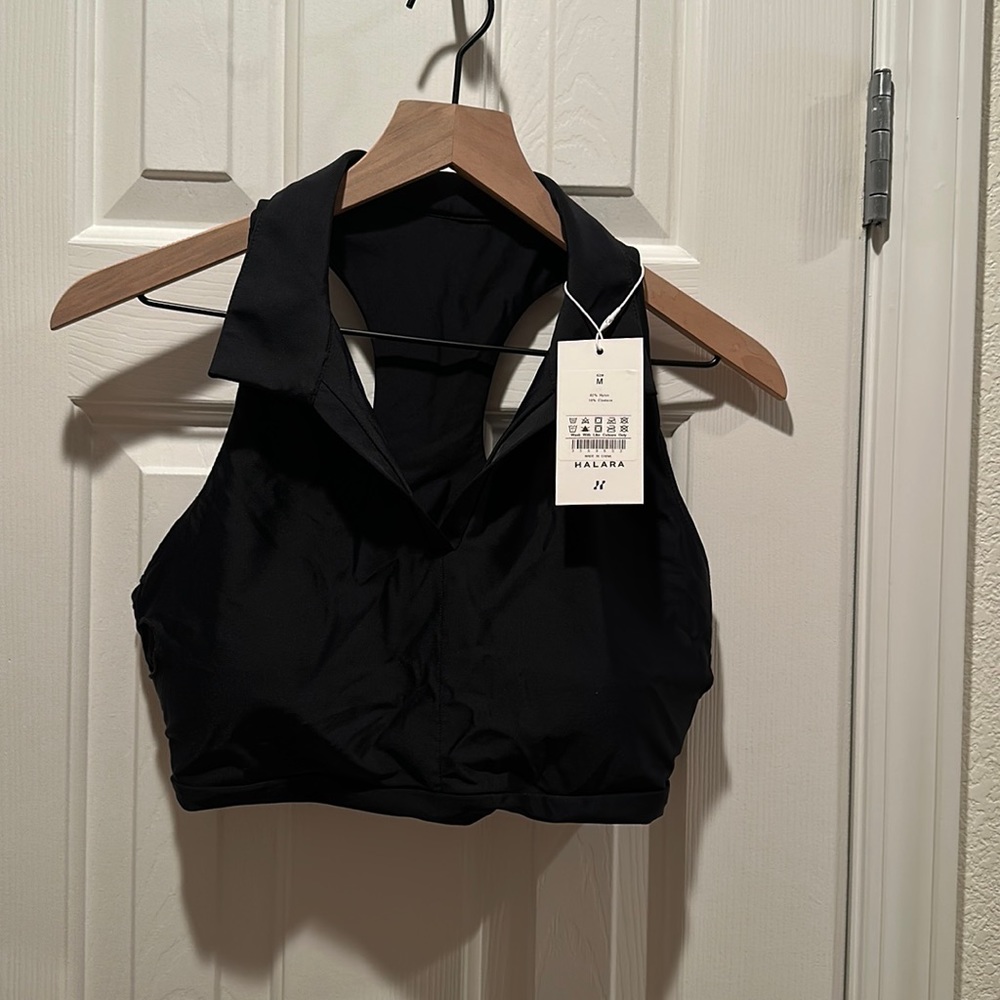 Halara black crop top